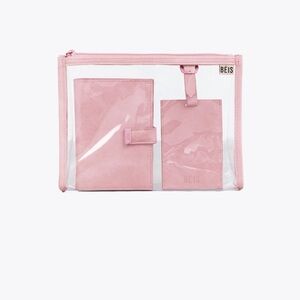 BÉIS ATLAS Pink passport Holder, Luggage Tag And Clear Pouch NWT